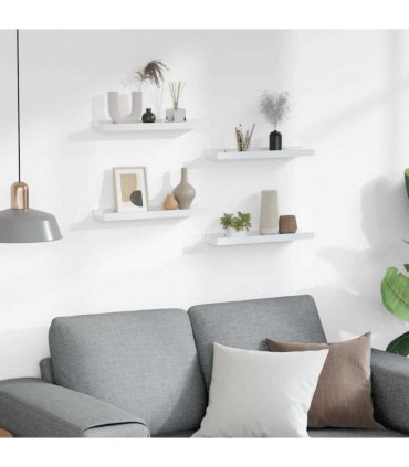 vidaXL Wall Shelves 4 pcs White 40x9x3 cm