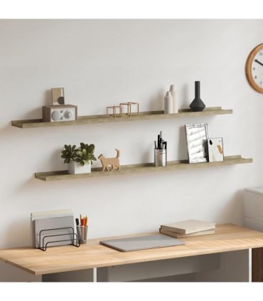 vidaXL Wall Shelves 2 pcs Sonoma Oak 115x9x3 cm