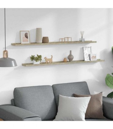 vidaXL Wall Shelves 2 pcs Sonoma Oak 115x9x3 cm