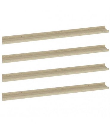 vidaXL Wall Shelves 4 pcs Sonoma Oak 100x9x3 cm