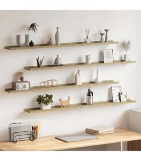 vidaXL Wall Shelves 4 pcs Sonoma Oak 115x9x3 cm