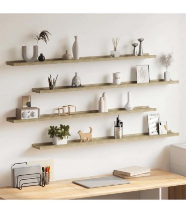 vidaXL Wall Shelves 4 pcs Sonoma Oak 115x9x3 cm
