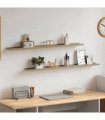 vidaXL Wall Shelves 2 pcs White and Sonoma Oak 100x9x3 cm