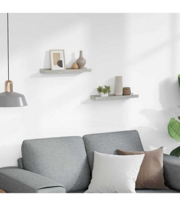 vidaXL Wall Shelves 2 pcs Concrete Grey 40x9x3 cm
