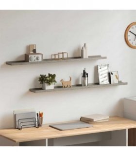 vidaXL Wall Shelves 2 pcs Concrete Grey 100x9x3 cm