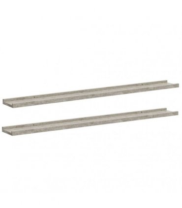 vidaXL Wall Shelves 2 pcs Concrete Grey 100x9x3 cm
