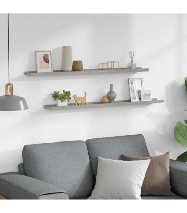vidaXL Wall Shelves 2 pcs Concrete Grey 100x9x3 cm