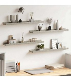 vidaXL Wall Shelves 4 pcs Concrete Grey 60x9x3 cm