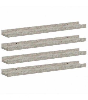 vidaXL Wall Shelves 4 pcs Concrete Grey 60x9x3 cm
