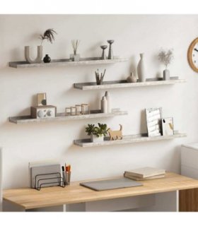 vidaXL Wall Shelves 4 pcs Concrete Grey 80x9x3 cm