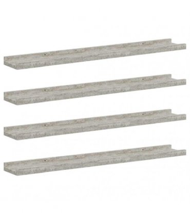 vidaXL Wall Shelves 4 pcs Concrete Grey 80x9x3 cm