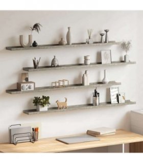 vidaXL Wall Shelves 4 pcs Concrete Grey 115x9x3 cm