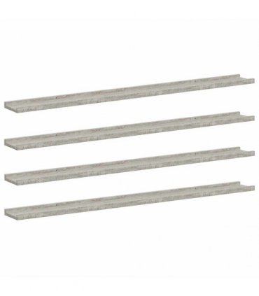 vidaXL Wall Shelves 4 pcs Concrete Grey 115x9x3 cm