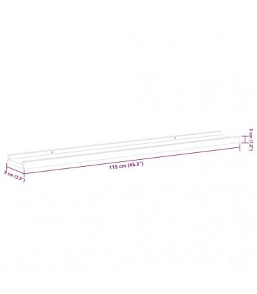 vidaXL Wall Shelves 4 pcs Concrete Grey 115x9x3 cm