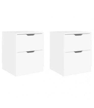 vidaXL Bedside Cabinets 2 pcs White 40x40x50 cm Engineered Wood
