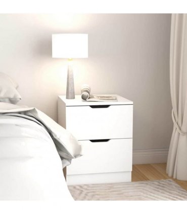 vidaXL Bedside Cabinets 2 pcs White 40x40x50 cm Engineered Wood