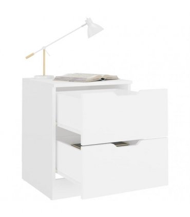 vidaXL Bedside Cabinets 2 pcs White 40x40x50 cm Engineered Wood
