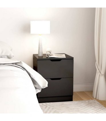 vidaXL Bedside Cabinets 2 pcs Black 40x40x50 cm Engineered Wood