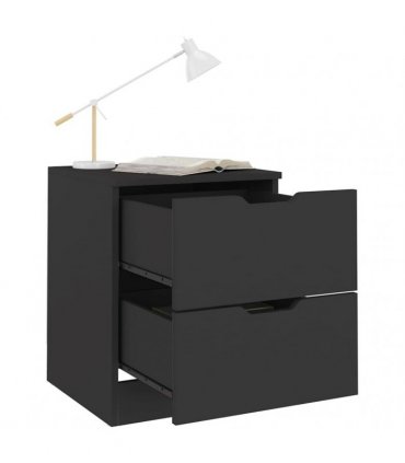 vidaXL Bedside Cabinets 2 pcs Black 40x40x50 cm Engineered Wood