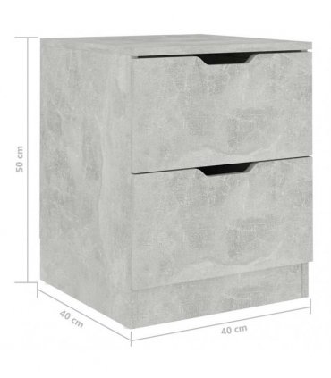 vidaXL Bedside Cabinet Concrete Grey 40x40x50 cm Engineered Wood