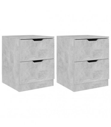 vidaXL Bedside Cabinets 2 pcs Concrete Grey 40x40x50 cm Engineered Wood