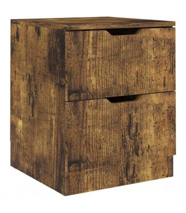 vidaXL Bedside Cabinets 2 pcs Smoked Oak 40x40x50 cm Engineered Wood
