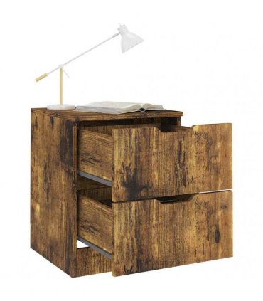 vidaXL Bedside Cabinets 2 pcs Smoked Oak 40x40x50 cm Engineered Wood