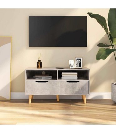 vidaXL TV Cabinet Concrete Grey 90x40x48,5 cm Engineered Wood