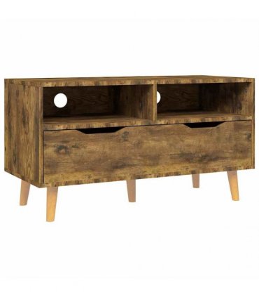 vidaXL TV Cabinet Smoked Oak 90x40x48,5 cm Engineered Wood