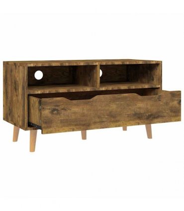 vidaXL TV Cabinet Smoked Oak 90x40x48,5 cm Engineered Wood