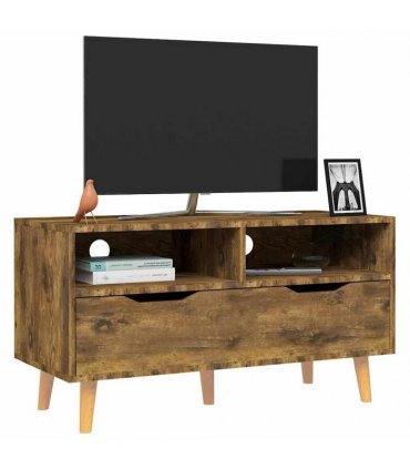 vidaXL TV Cabinet Smoked Oak 90x40x48,5 cm Engineered Wood