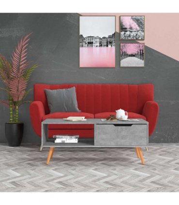 vidaXL Coffee Table Concrete Grey 100x49,5x43 cm Engineered Wood