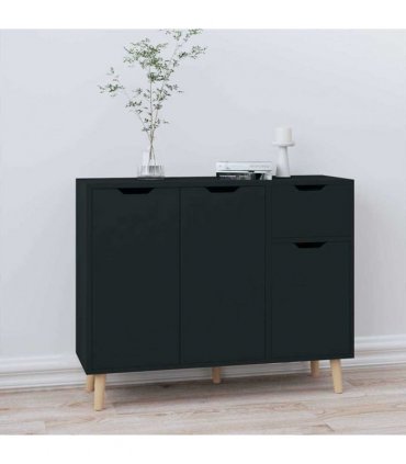 vidaXL Sideboard Black 90x30x72 cm Engineered Wood
