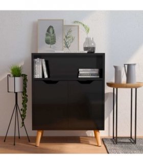 vidaXL Sideboard High Gloss Black 60x30x72 cm Engineered Wood