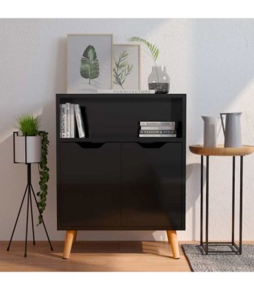 vidaXL Sideboard High Gloss Black 60x30x72 cm Engineered Wood