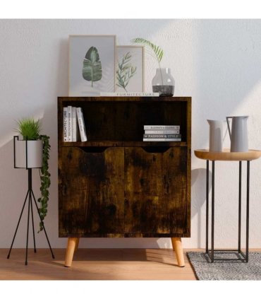 vidaXL Sideboard Smoked Oak 60x30x72 cm Engineered Wood