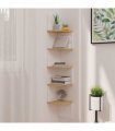 vidaXL Wall Corner Shelf White&Sonoma Oak 19x19x123 cm Engineered Wood