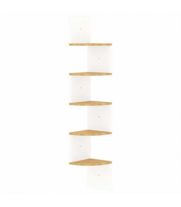 vidaXL Wall Corner Shelf White&Sonoma Oak 19x19x123 cm Engineered Wood