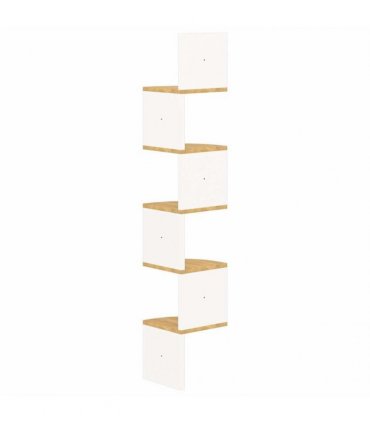 vidaXL Wall Corner Shelf White&Sonoma Oak 19x19x123 cm Engineered Wood