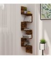 vidaXL Wall Corner Shelf Smoked Oak 19x19x123 cm Engineered Wood