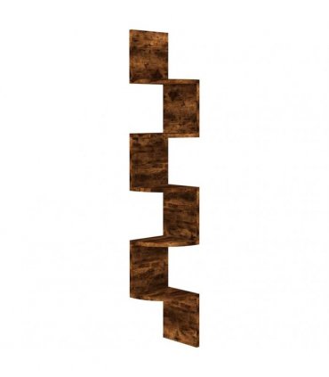 vidaXL Wall Corner Shelf Smoked Oak 19x19x123 cm Engineered Wood