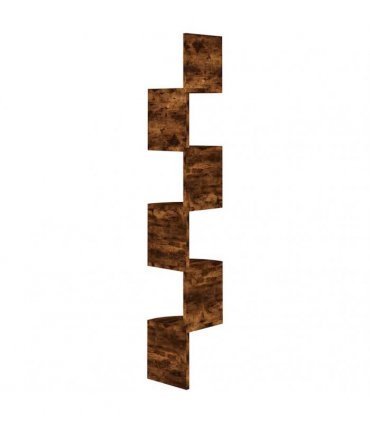 vidaXL Wall Corner Shelf Smoked Oak 19x19x123 cm Engineered Wood