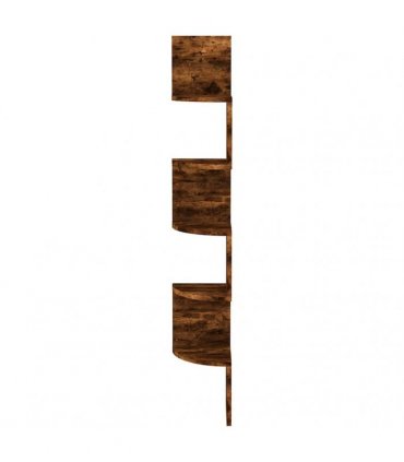 vidaXL Wall Corner Shelf Smoked Oak 19x19x123 cm Engineered Wood