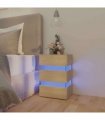 vidaXL LED Bedside Cabinet Sonoma Oak 45x35x67 cm Engineered Wood