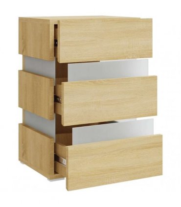 vidaXL LED Bedside Cabinet Sonoma Oak 45x35x67 cm Engineered Wood
