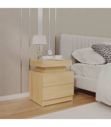 vidaXL Bedside Cabinet Sonoma Oak 45x35x52 cm Engineered Wood
