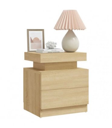 vidaXL Bedside Cabinet Sonoma Oak 45x35x52 cm Engineered Wood
