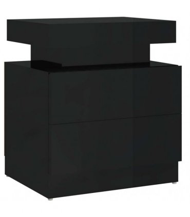 vidaXL Bedside Cabinet High Gloss Black 45x35x52 cm Engineered Wood