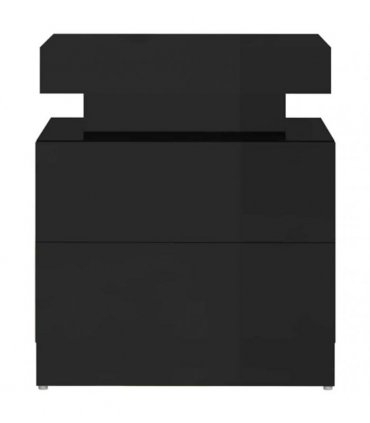 vidaXL Bedside Cabinet High Gloss Black 45x35x52 cm Engineered Wood