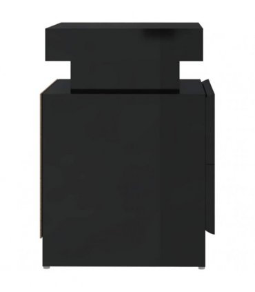 vidaXL Bedside Cabinet High Gloss Black 45x35x52 cm Engineered Wood
